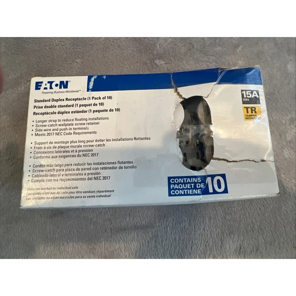 Eaton TR270W-L Outlet Duplex Receptacle 15A 125V White Tamper Resistant (9)